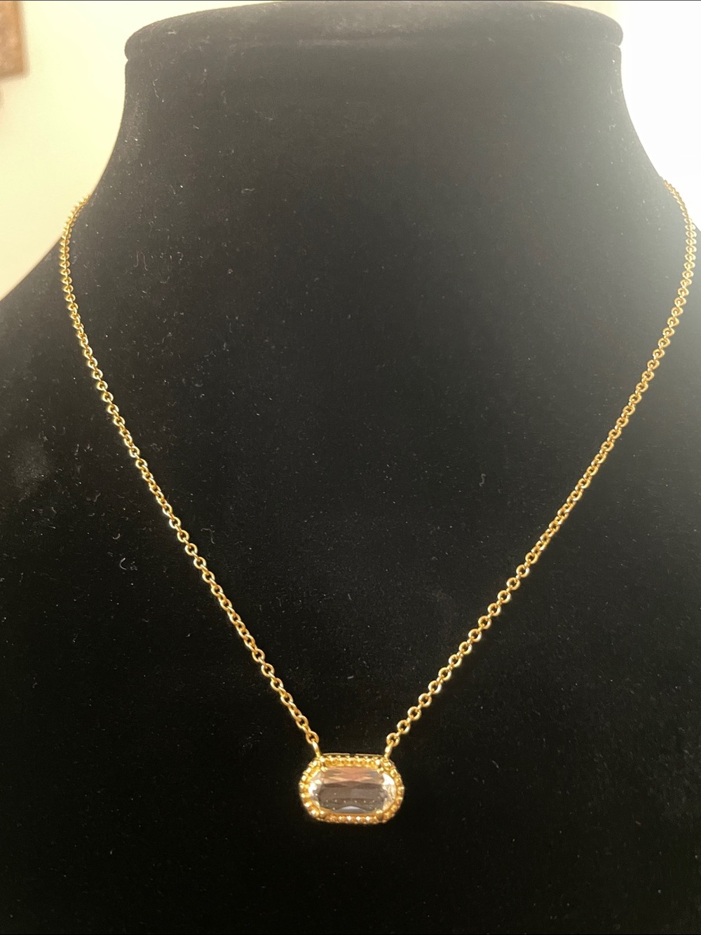 Gold Oval Crystal Halo Necklace - Women Jewelry